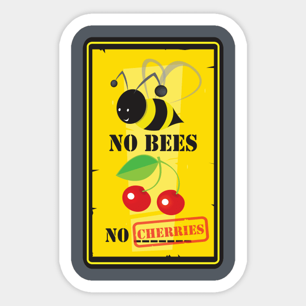 No bees no cherries Sticker by mangulica